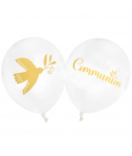 6 ballons cérémonie 30 cms blanc