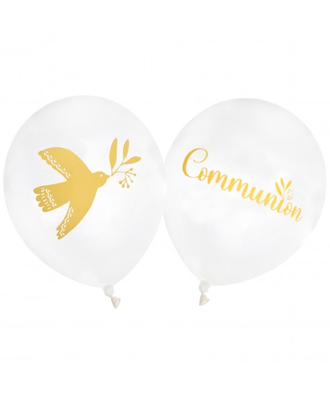 6 ballons cérémonie 30 cms blanc