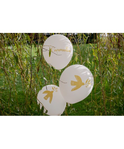 6 ballons cérémonie 30 cms blanc