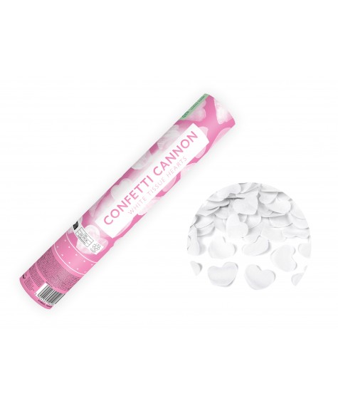 Canon a confetti cœur blanc 28 cms