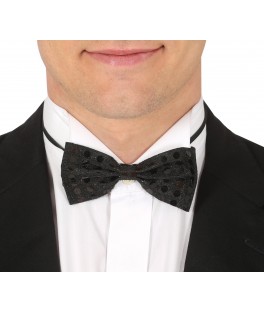 Nœud papillon paillettes noir