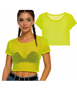 T-shirt resille jaune fluo