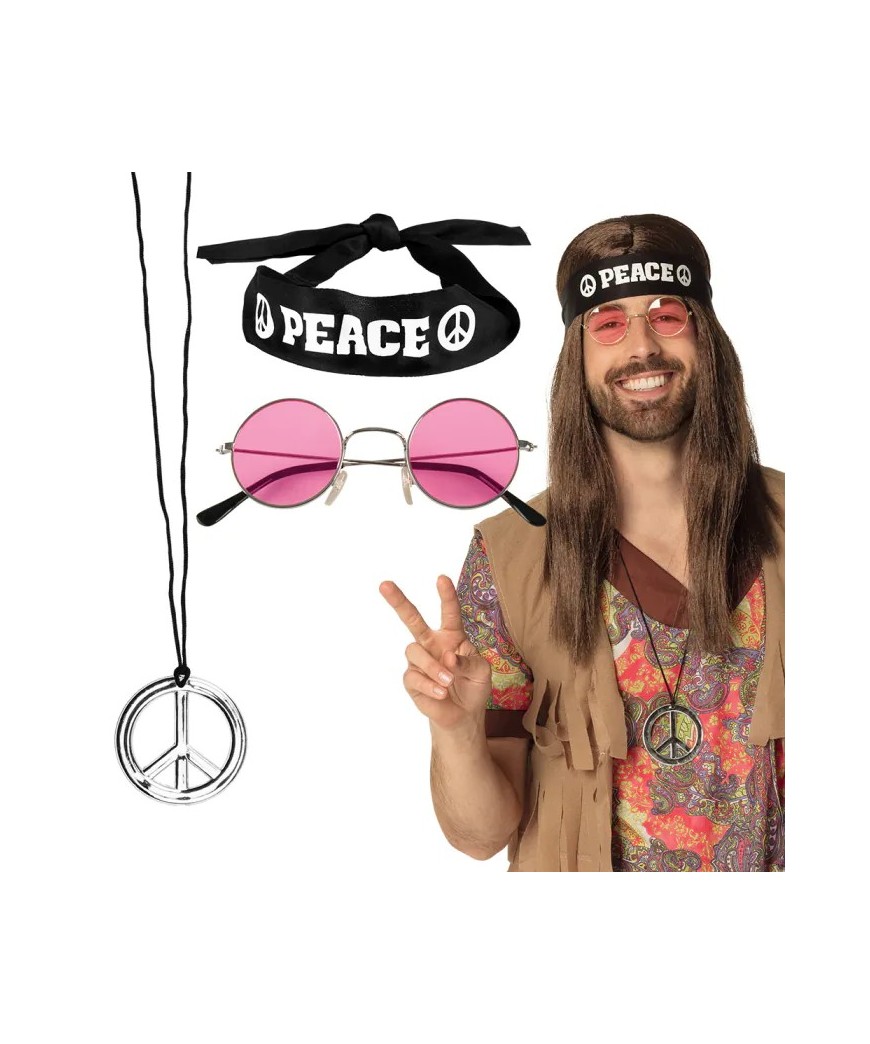 Set hippie-bandeau peace