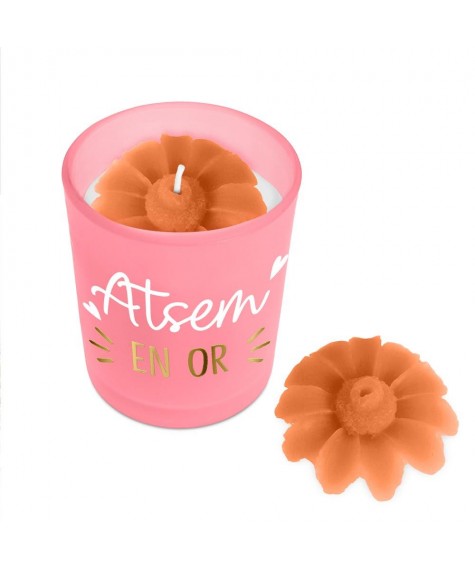 Bougie affective rose ATSEM en or