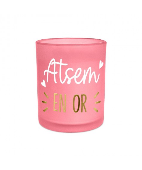 Bougie affective rose ATSEM en or