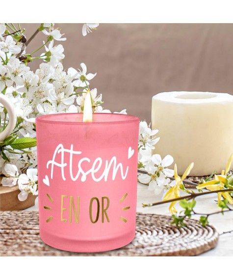 Bougie affective rose ATSEM en or