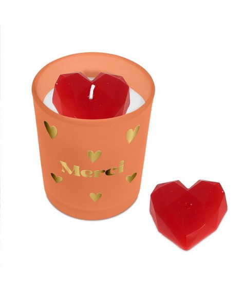 Bougie affective orange merci