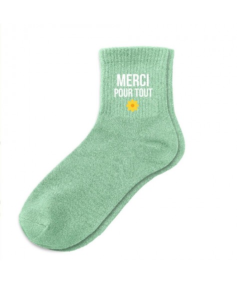 Chaussettes paillettes merci pour tout