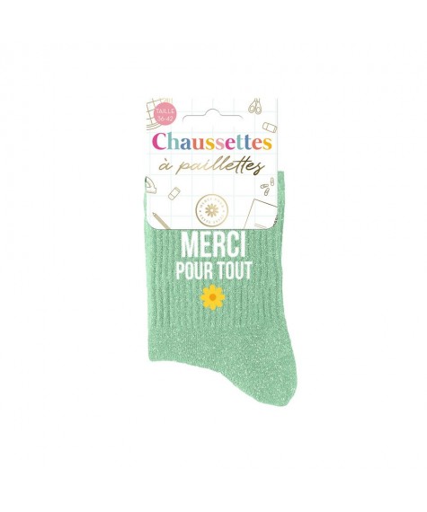 Chaussettes paillettes merci pour tout