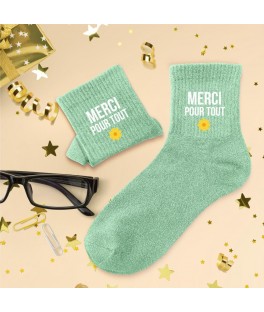 Chaussettes paillettes merci pour tout
