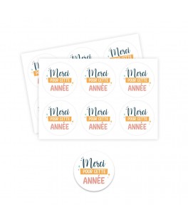 Etiquette sticker "merci pour cette annee"