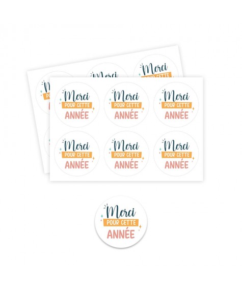 Etiquette sticker "merci pour cette annee"