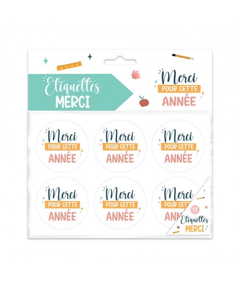Etiquette sticker "merci pour cette annee"