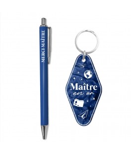 Duo porte cles motel et stylo maitre