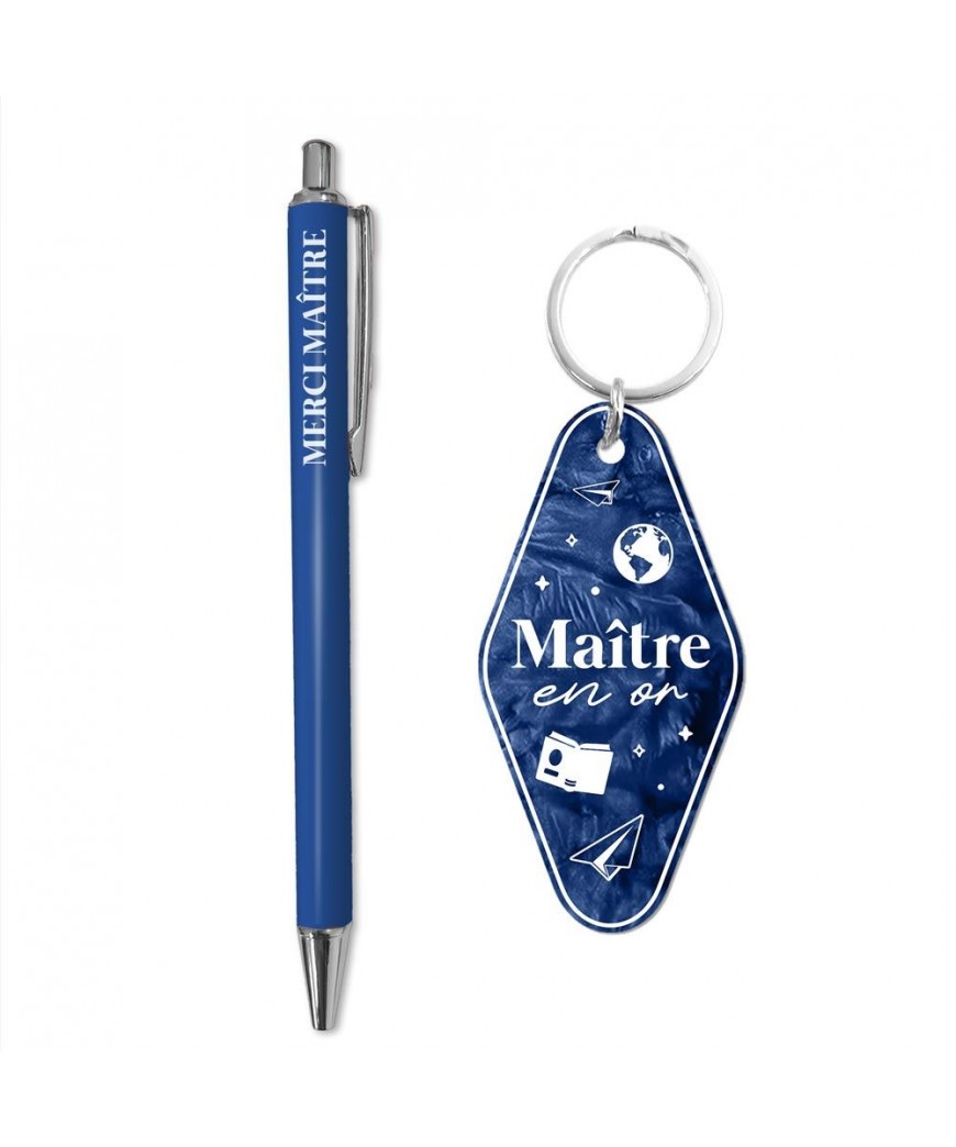 Duo porte cles motel et stylo maitre
