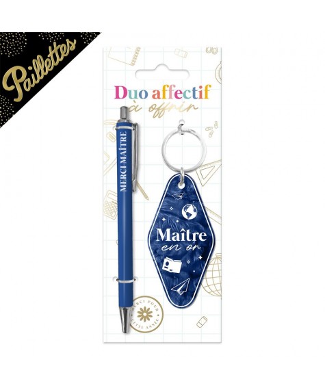 Duo porte cles motel et stylo maitre