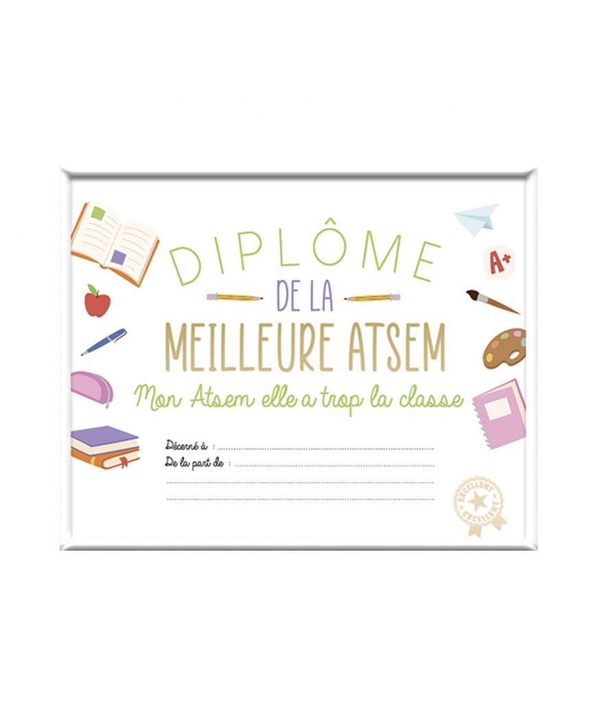 Cadre diplome Meilleure ATSEM