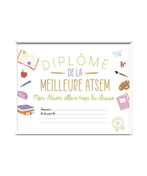 Cadre diplome Meilleure ATSEM