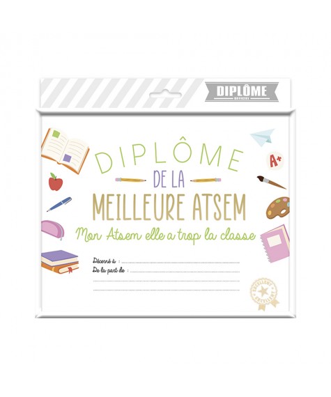 Cadre diplome Meilleure ATSEM