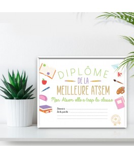 Cadre diplome Meilleure ATSEM