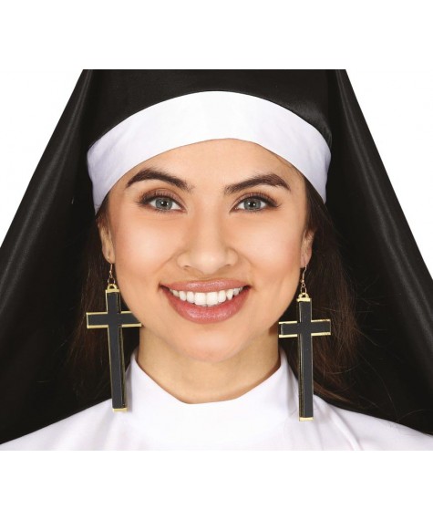 Boucles d oreilles croix 9cm