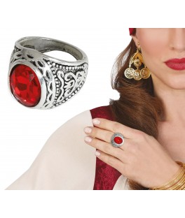 Bague rubis metallique
