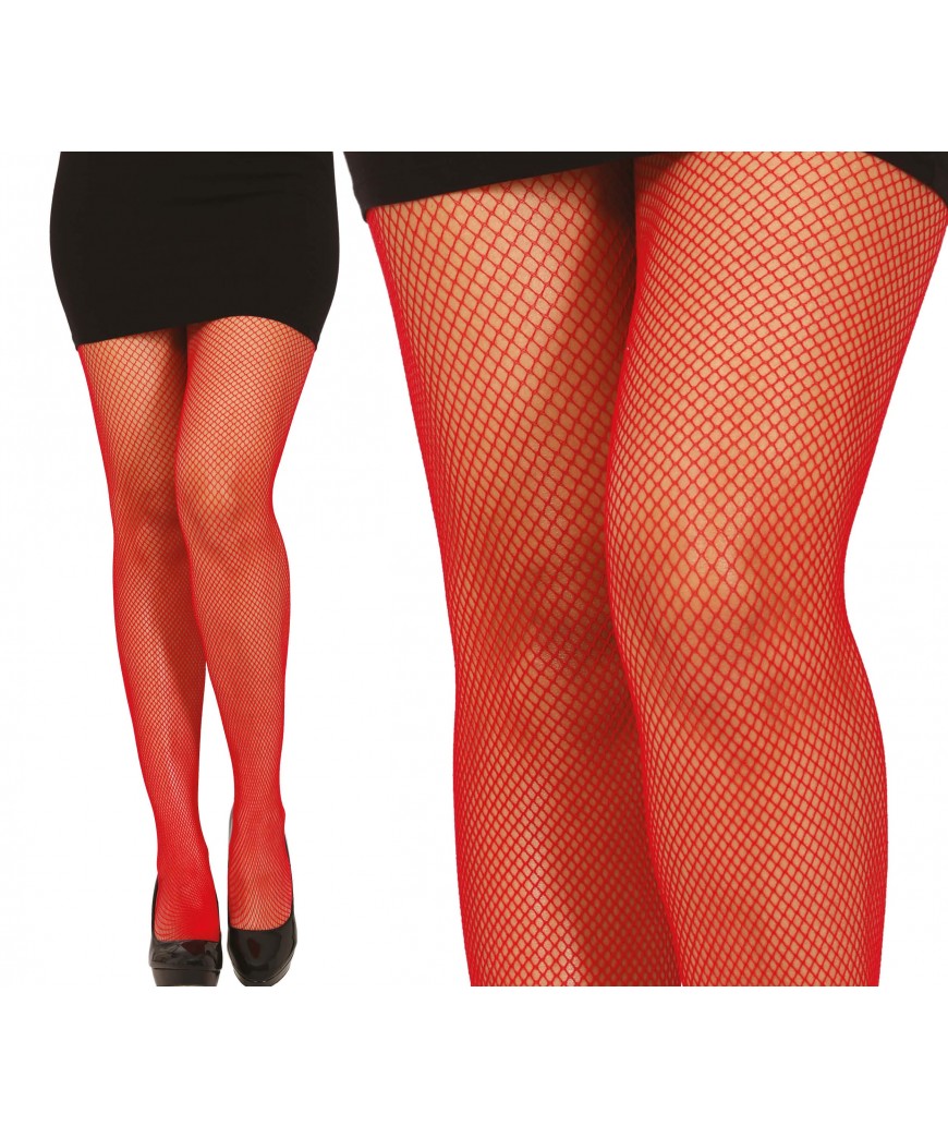Collants rouges petite résille