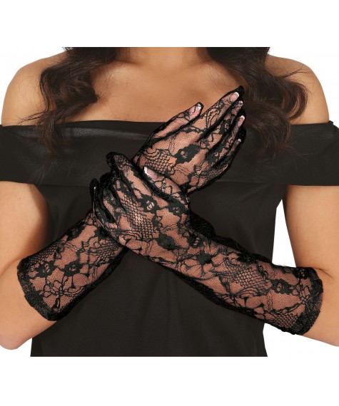 Gants dentelle noire
