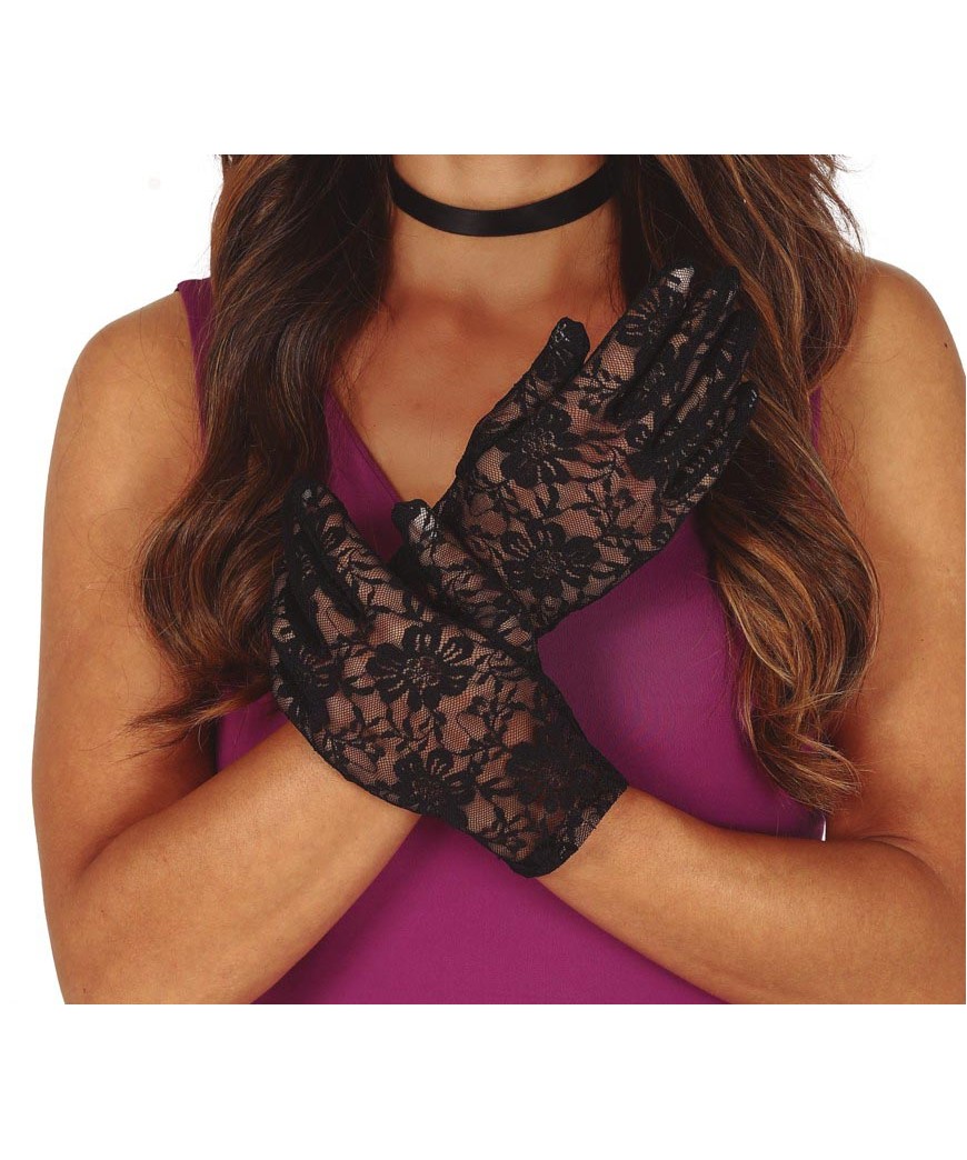 Gants en dentelle noir