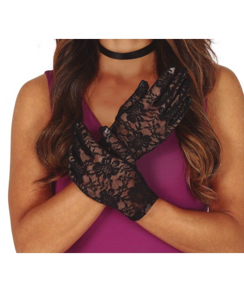 Gants en dentelle noir
