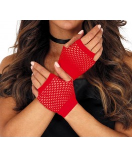 Gants en résille rouge