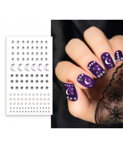 Ongles gems argentes