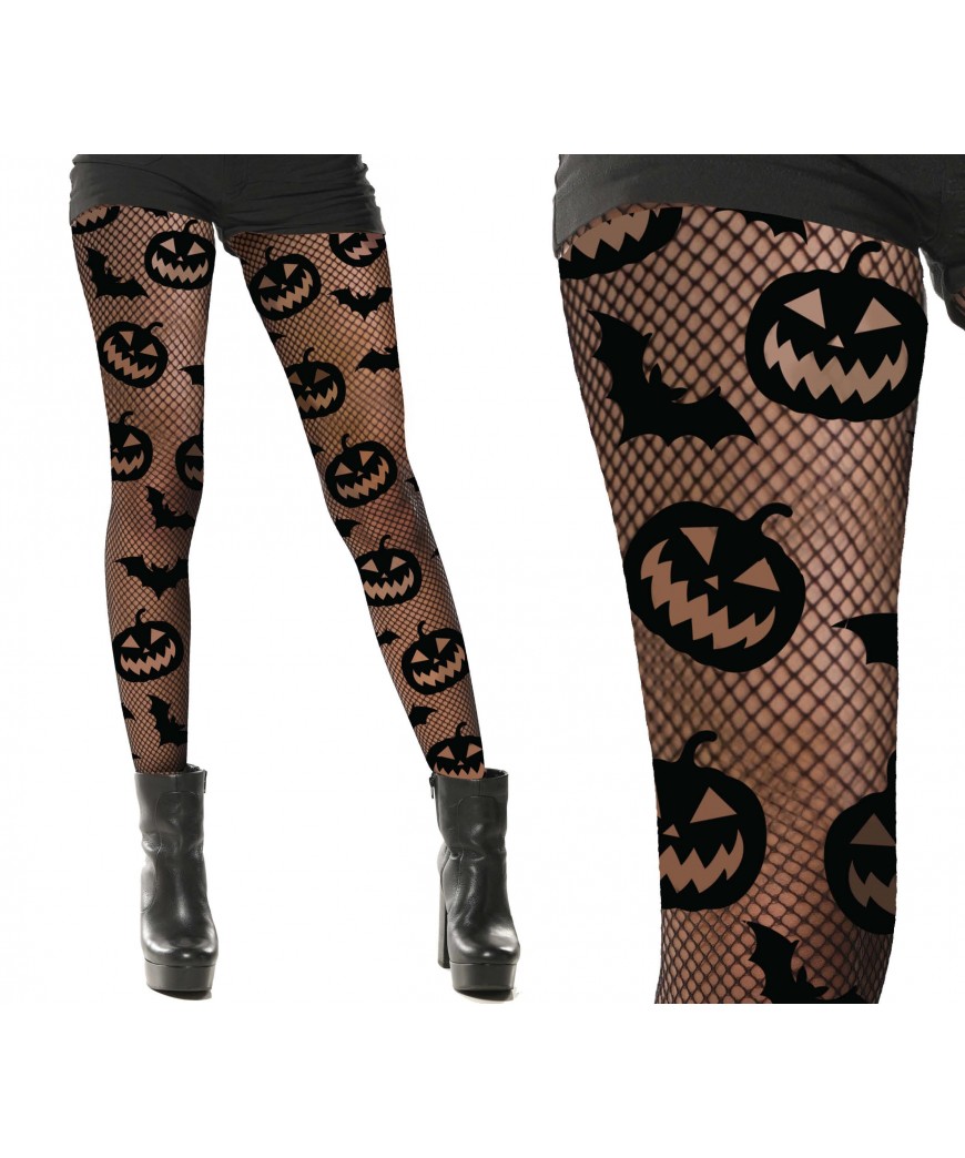 Collants résille citrouille