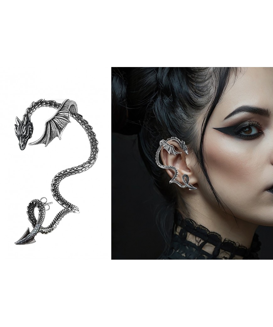 Boucle d'oreille dragon metal