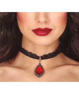 Collier ras du cou avec rubis