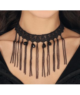 Collier avec chaînes noir