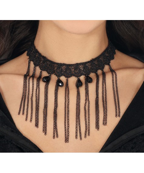 Collier avec chaînes noir