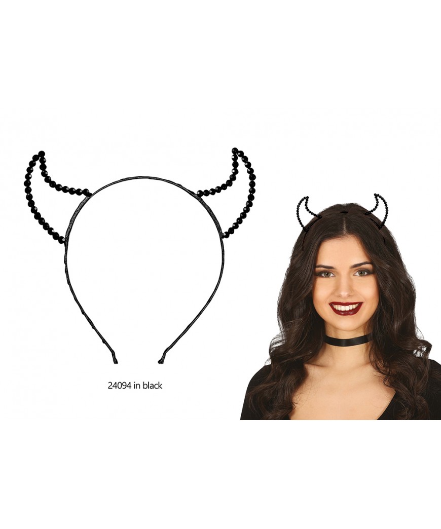 Serre-tete cornes de demon met