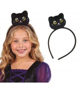 Serre-tête peluche chat