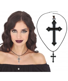 Collier croix metal