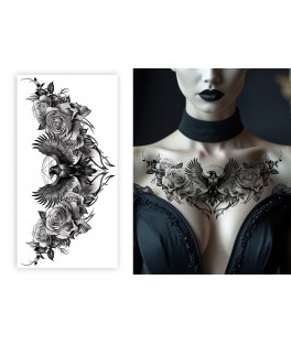 Tatouage pour cou corbeau