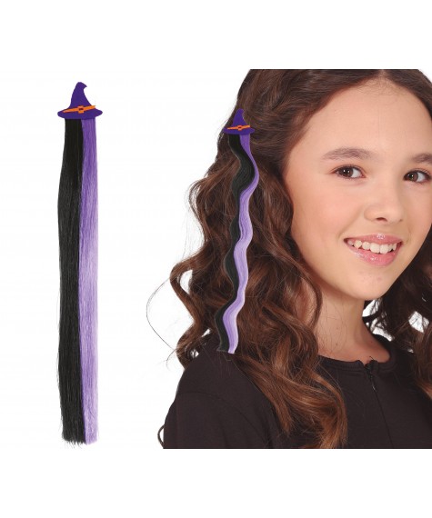 Mèche couteau noire et rouge violet et noir