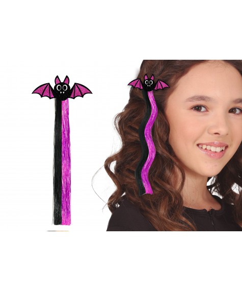 Mèche chauve souris lilas et noir