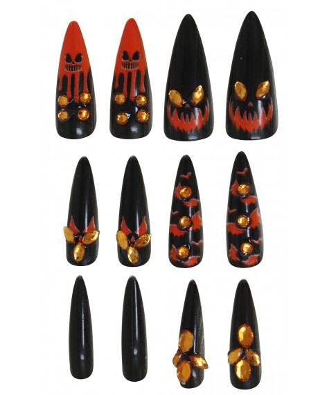 Ongles citrouilles et Bijoux x