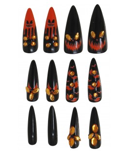 Ongles citrouilles et Bijoux x