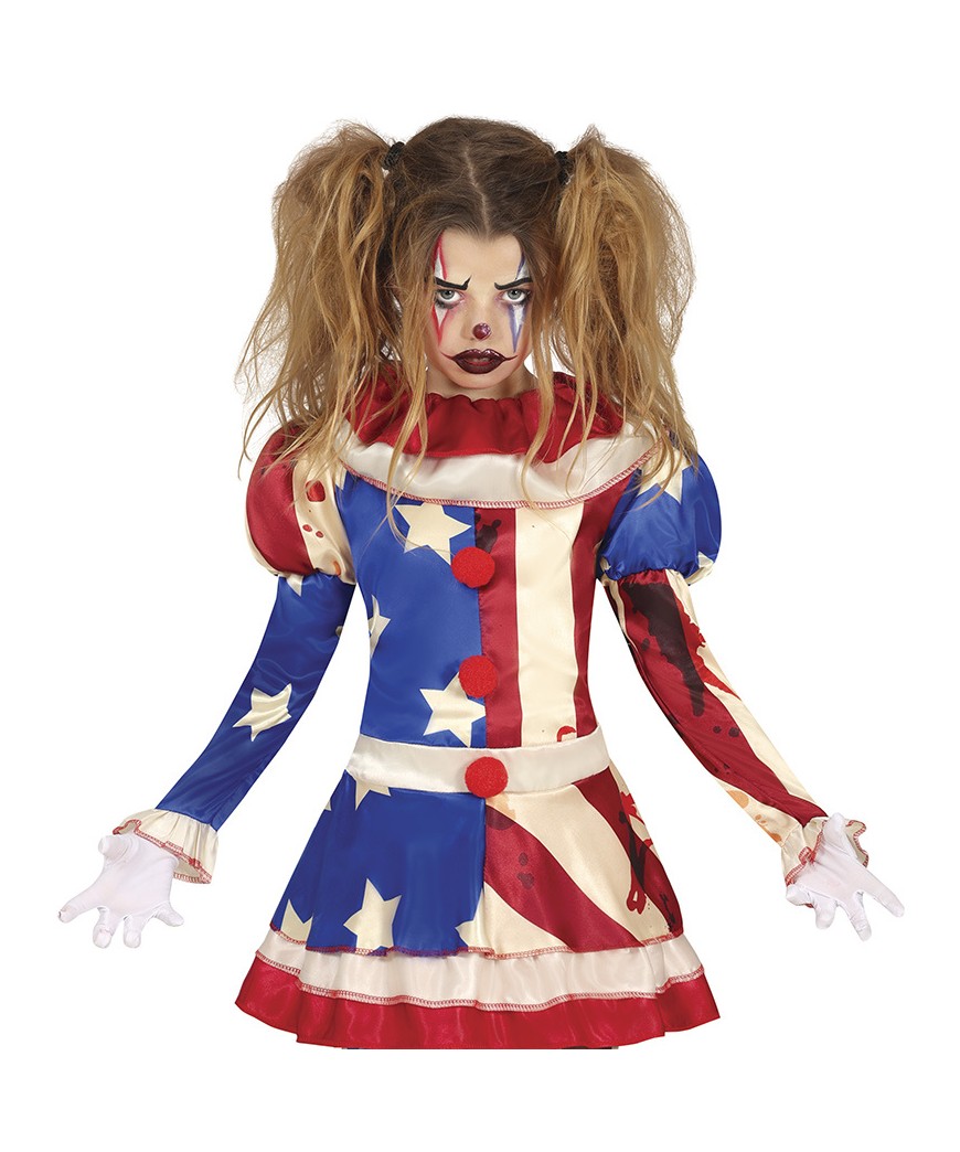 Costume clown patriote fille