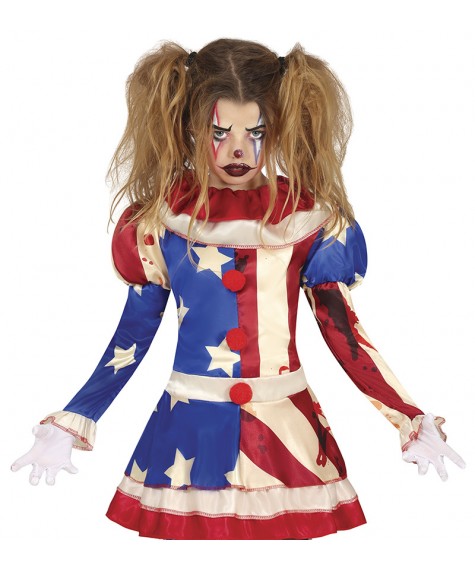 Costume clown patriote fille