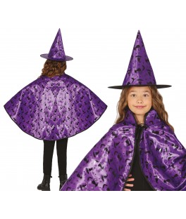 Set sorcière 50 cm lilas enfant