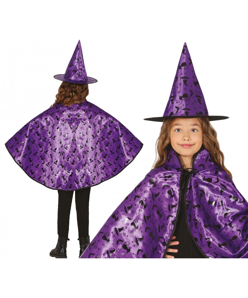 Set sorcière 50 cm lilas enfant
