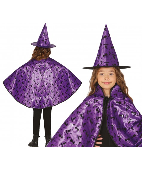 Set sorcière 50 cm lilas enfant